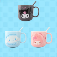 Kawaii Sanrio Character Embossed Ceramic Mug With Spoon Ceramic Mug kawaii