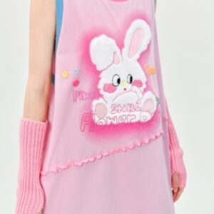 Kawaii Sweet Pink Bunny Loose Tank Top Süßes Kawaii