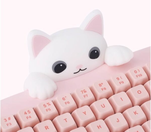 Tastiera meccanica Bluetooth wireless rosa a forma di gatto Kawaii bluetooth kawaii