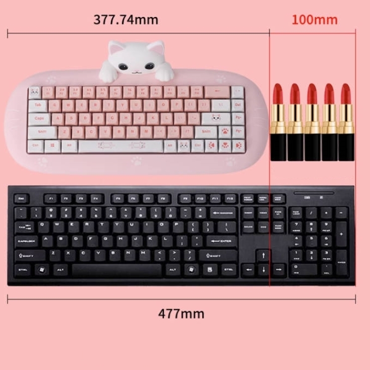 Kawaii katzenförmige rosa kabellose mechanische Bluetooth-Tastatur