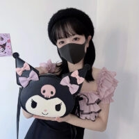 Czarna torba na ramię Kawaii Sanrio Kuromi Czarny kawaii