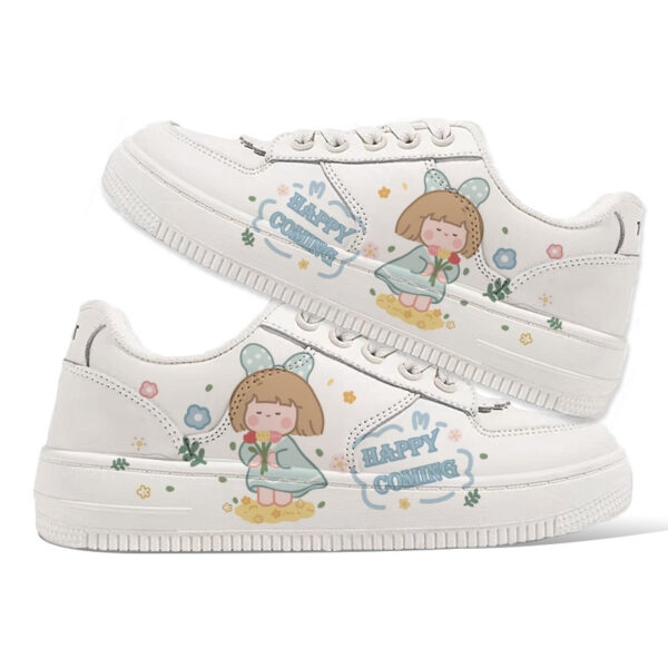 Cute Hand-Painted Cartoon Girls Low-Top Sneakers All-match kawaii