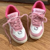 Sommerliche süße rosa All-Match-High-Top-Sneaker All-Match-Kawaii