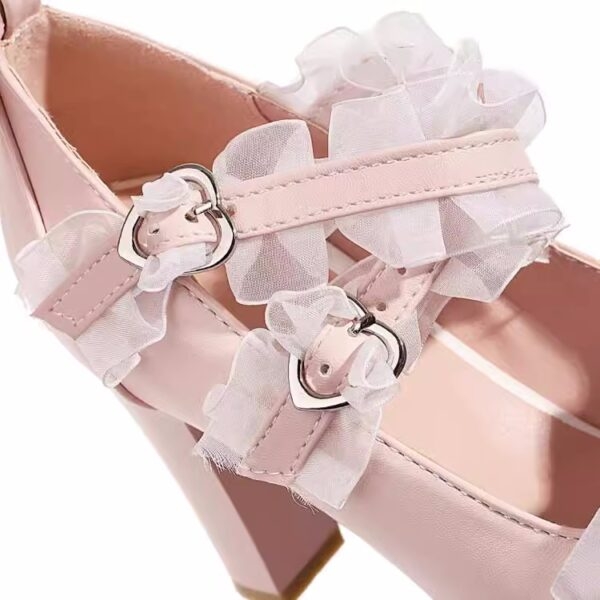 스위트 레이스 보우 로리타 메리 제인 신발 활 귀엽다
