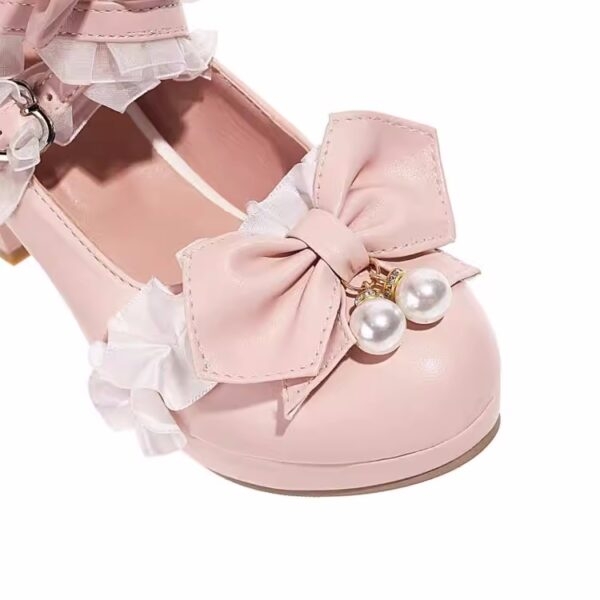 Süße Lolita Mary Janes Schuhe mit Schleife und Spitze Schleife kawaii
