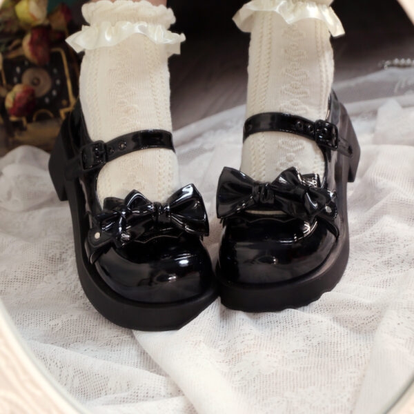 Sweet Round Toe With Bow Lolita Shoes Bow kawaii