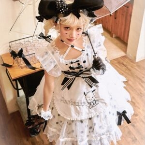 Ensemble de jupe Lolita à imprimé personnage Sanrio Sweet Style Alice kawaii