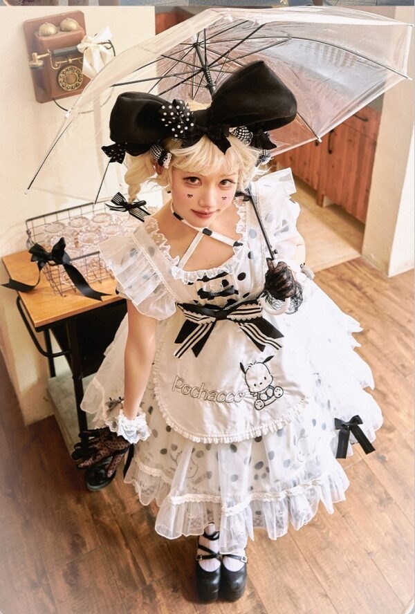 Conjunto de saia Lolita com estampa de personagem Sanrio estilo doce Alice kawaii