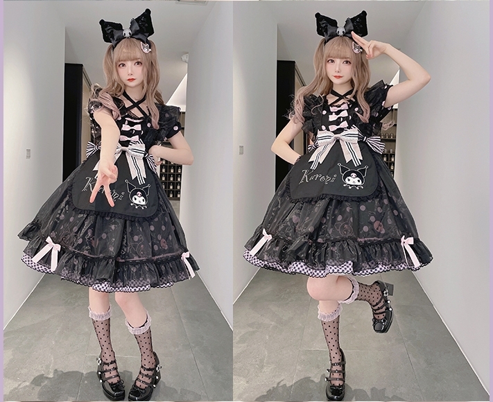 Conjunto de falda Lolita con estampado de personajes de Sweet Style Sanrio