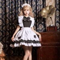 일본 흑백 클래식 로리타 하녀 복장 코스프레 카와이