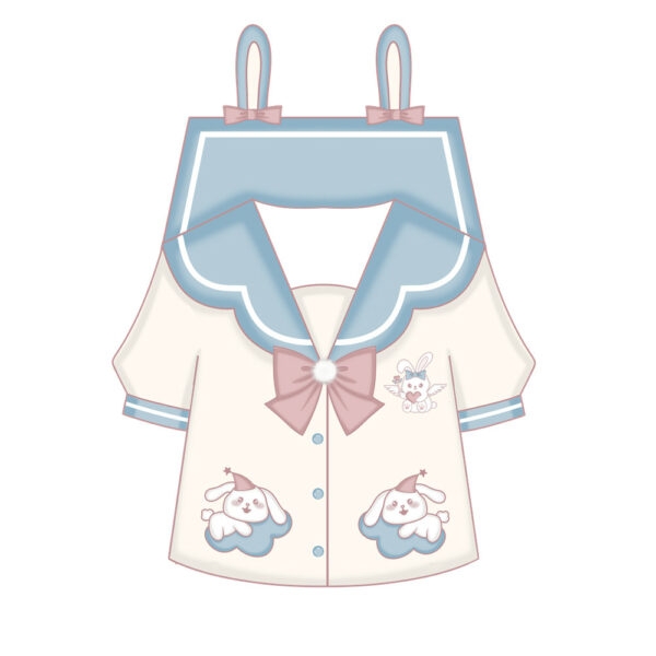 Kawaii Cartoon Rabbit JK Skirt Uniform Set