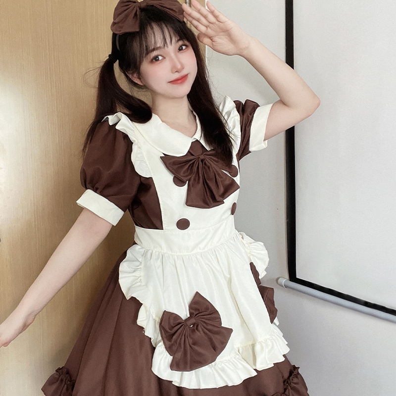 カワイイチョコレートロリータメイドドレス
