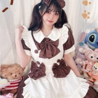 Kawaii czekoladowa sukienka pokojówki Lolita czekoladowe kawaii