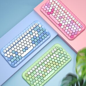 Kawaii Morandi Color Honeycomb Design draadloos Bluetooth-toetsenbord Bluetooth-kawaii