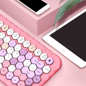 Kawaii Morandi Color Honeycomb Design trådlöst Bluetooth-tangentbord bluetooth kawaii