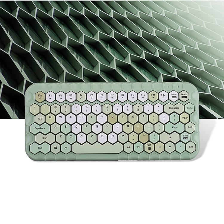 Kawaii Morandi Color Honeycomb Design Wireless Bluetooth Keyboard