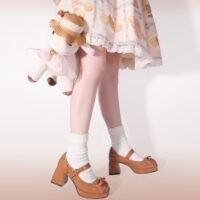 Sapatos Lolita de salto alto com laço rosa Kawaii Arco kawaii