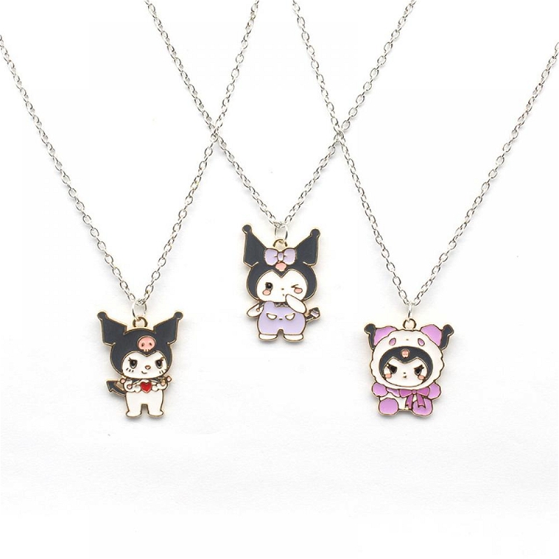 Kawaii Sanrio My Melody Kuromi Devil Alloy Necklace Cartoon Pendants Jewelry Cute Jewelry Gift for Girl 1