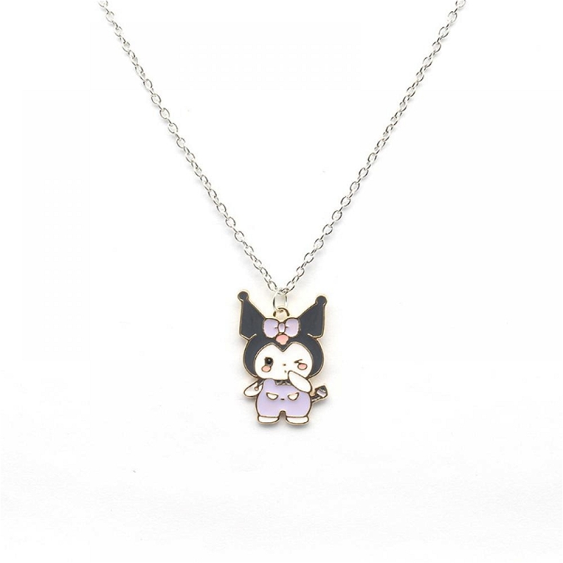 Kawaii Sanrio accessoires Kuromi Anime pendentif cannelle Purin dessin  animé bricolage diable alliage collier Bracelet bijoux cadeau pour fille 