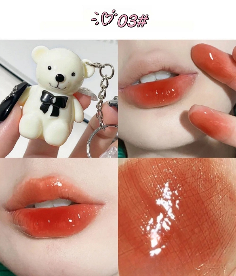 Brillant à lèvres miroir Little Bear Paradise - Boutique de mode Kawaii