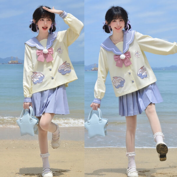 Kawaii Cartoon Rabbit JK Skirt Uniform Set 2