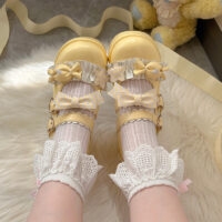Кавайные японские туфли в стиле Лолита с ярким бантом и толстой подошвой конфетный бантик каваи