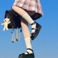 Lindos zapatos lolita con punta redonda y plataforma de estilo retro Zapatos lolita kawaii