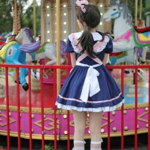 Japanese Blue Maid Lolita Dress Cosplay kawaii