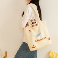 Bolso bandolera de felpa con diseño de gato siamés de dibujos animados Kawaii lindo kawaii