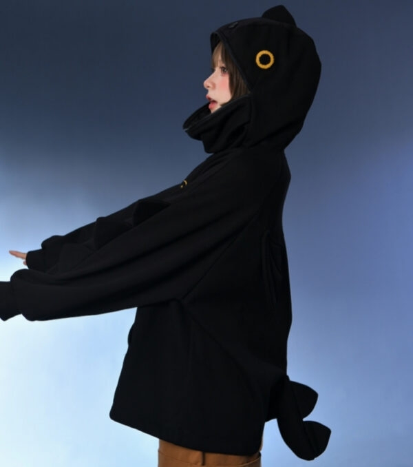 Kawaii schattige kleine zwarte draak ontwerp hoodie 4
