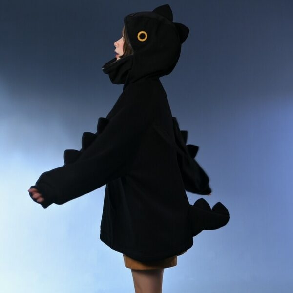 카와이이 귀여운 리틀 블랙 드래곤 디자인 후드티 6