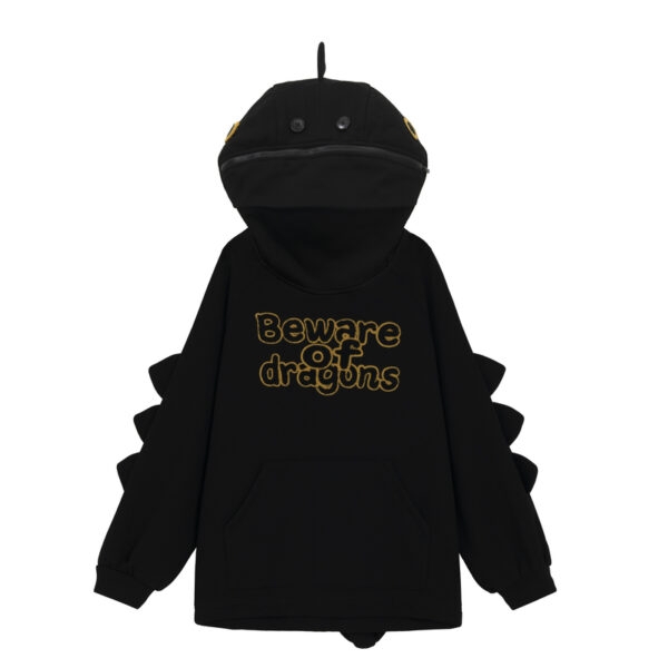 Kawaii schattige kleine zwarte draak ontwerp hoodie 2