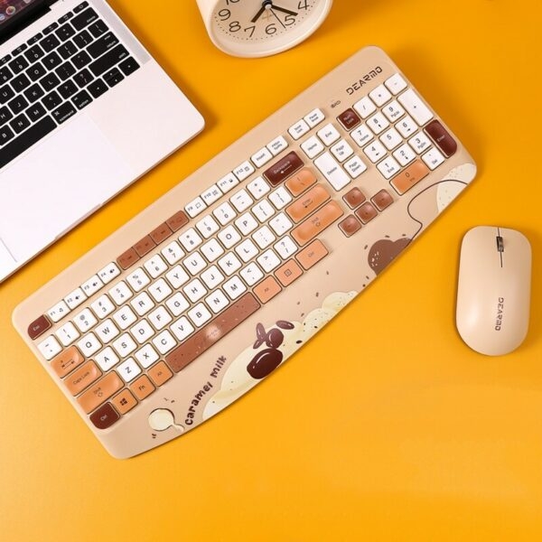 Set tastiera e mouse wireless con stampa Kawaii Fruit frutta kawaii