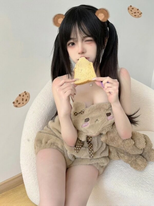 Ensemble de lingerie en peluche ours de dessin animé japonais Kawaii ours kawaii