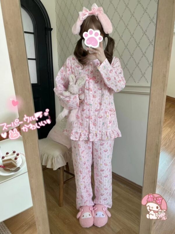 かわいい日本のピンクのマイメロディープリントパジャマセット日本のかわいい