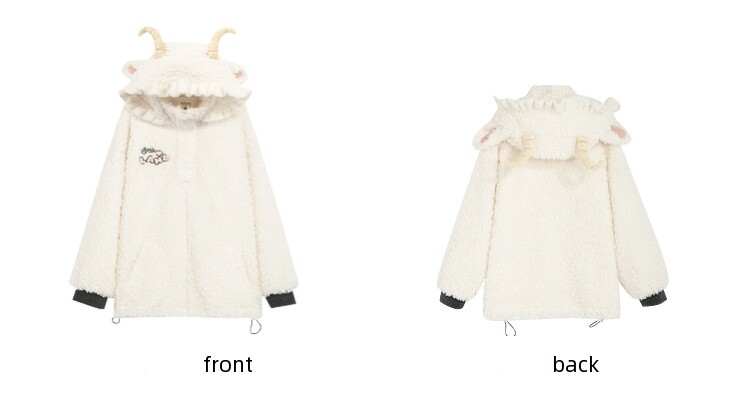 Kawaii witte cartoon kleine schapen ontwerp hoodie