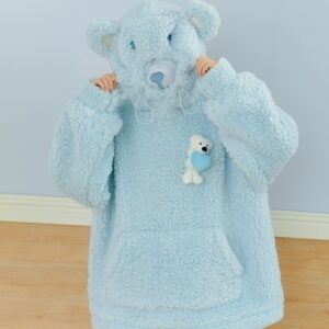 Sweat-shirt en peluche ours bleu mignon, ours kawaii