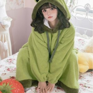 Cute Double-sided Velvet Frog Pajamas autumn kawaii