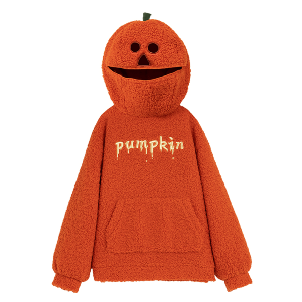 Grappig Halloween Oranje Pompoen Pullover Sweatshirt herfst kawaii