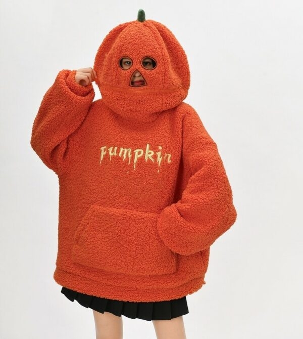 Rolig Halloween-tröja för orange pumpa höst kawaii