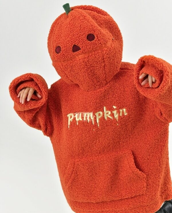 Lustiges Halloween-Orange-Kürbis-Pullover-Sweatshirt Herbst kawaii