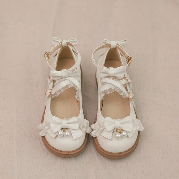 Japanese Pink Bow Flat Lolita Shoes Japanese kawaii