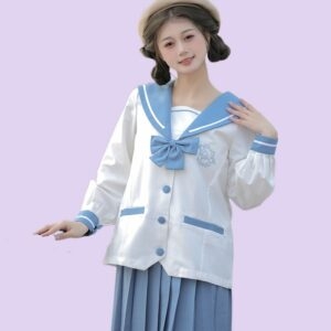 Kawaii Blue JK Sailor Uniform Skirt Suit Cute kawaii