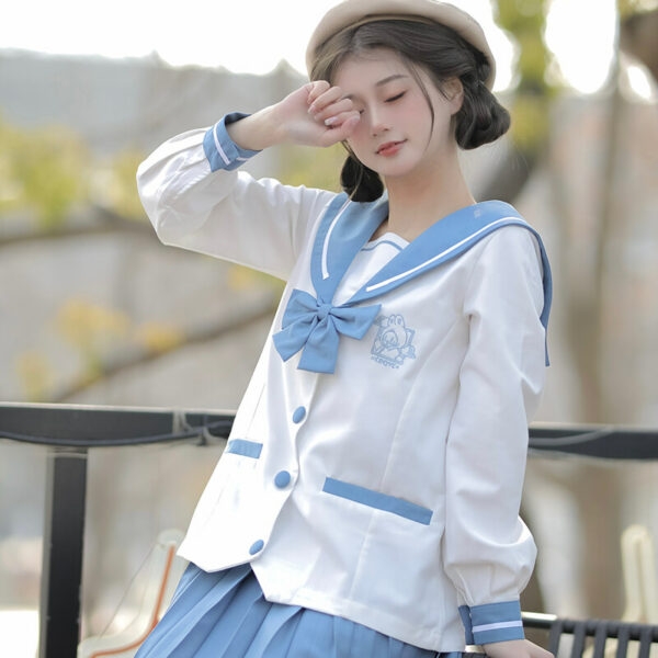 Kawaii blauer JK-Matrosen-Uniform-Rockanzug Süßes Kawaii