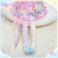 Meias até o joelho Kawaii Candy Color Lolita cor de doce kawaii