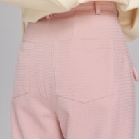 Calça reta kawaii doce rosa de cintura alta kawaii de cintura alta
