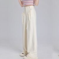 Pantalones rectos de cintura alta Kawaii Sweet Pink kawaii de cintura alta