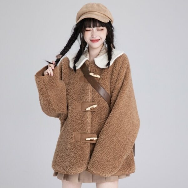 Cappotto in peluche rosa dolce Kawaii autunno kawaii