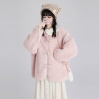 Kawaii Sweet Pink Plush Coat autumn kawaii