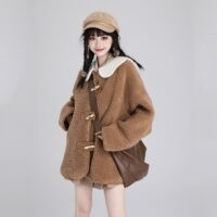 Cappotto in peluche rosa dolce Kawaii autunno kawaii